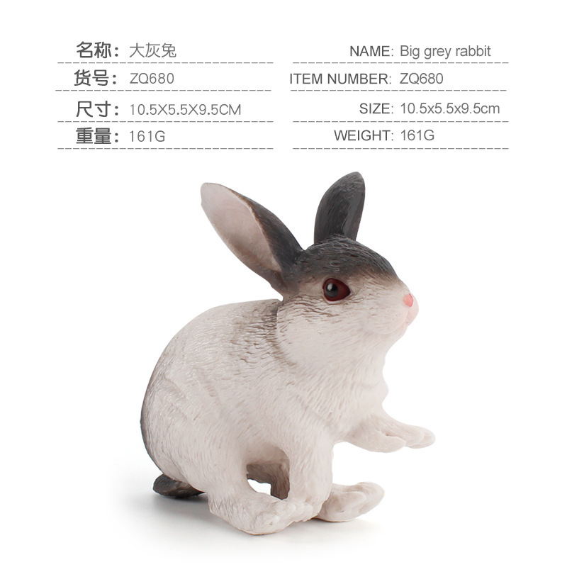 Picture of Farm livestock scene big rabbit simulation squat standing posture rabbit breeder micro landscape miniature model ornaments