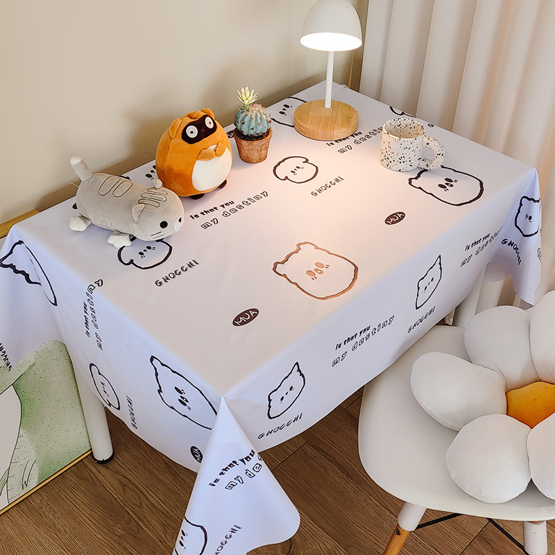 Picture of Tablecloth Waterproof and Oil-proof PVC Coffee Table Table Mat Dining Table Tablecloth Picnic Stall Student Desk Dormitory Decorative Cloth