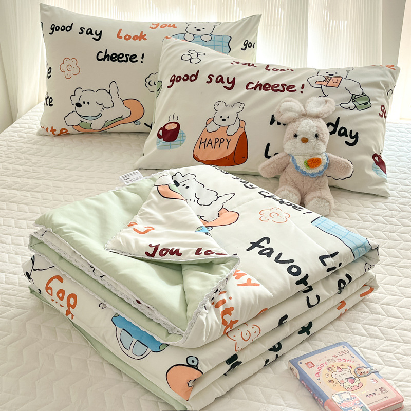 Picture of Class A Maternal and Infant Grade Summer Quilt Lace Summer Cool Quilt Summer Air-conditioning Quilt Double Washed Cotton Quilt Core Children's Thin Quilt Ins