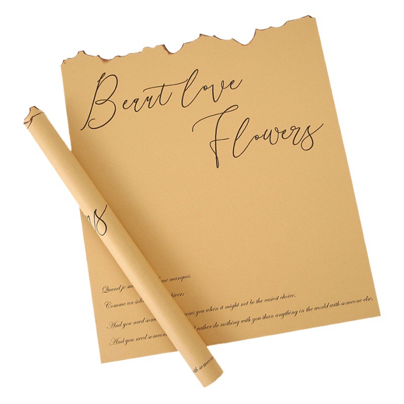 Tanabata Burning Edge Wrapping Paper Burning Paper Rose Bouquet Wrapping Paper Flame Lover Gift Wrapping Paper Advanced Sense
