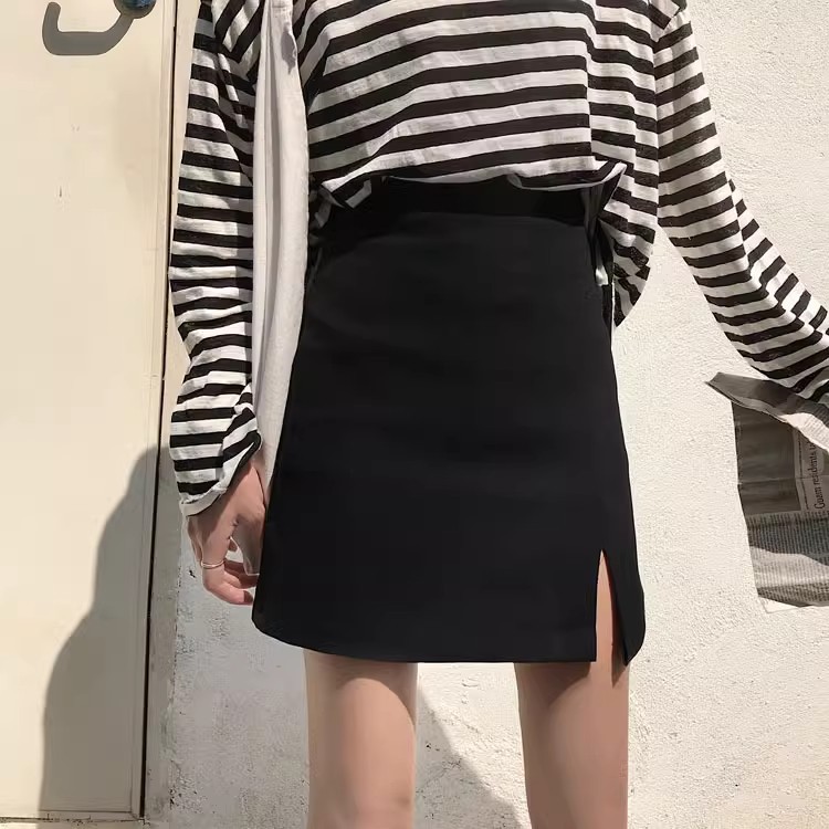 Picture of Wrap Hip Skirt Short Skirt A- line Xs Small Size Skirt Women's Summer Short 145 High Waist Split High Match