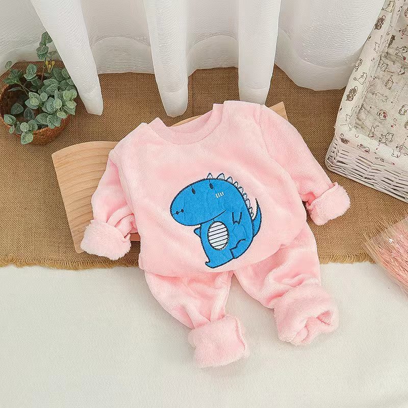 Picture of Baby Winter Pajamas Set 2025 New Baby Kidsren's Clothing Boys and Girls Autumn and Winter Flannel Home Clothes Trendy