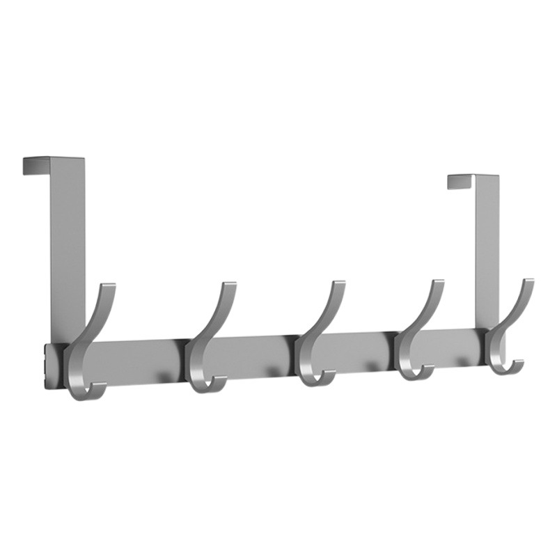 Behind-The-Door Hook Wholesale Space Aluminum Punch-Free Bathroom Hook Bedroom Storage Clothes Hanger Hook Wall Clothes Hook