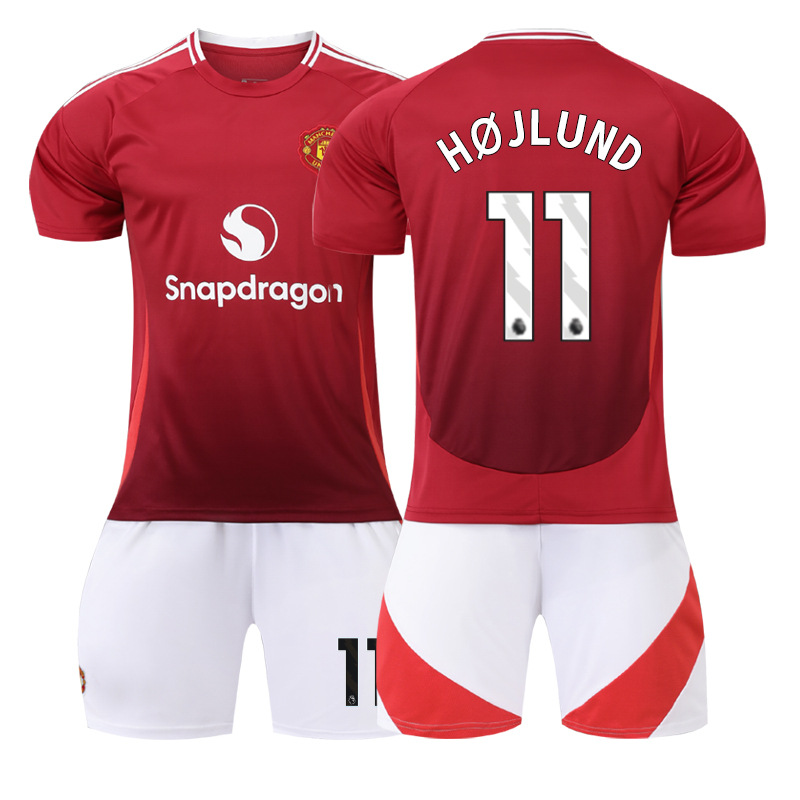 Picture of 2425 Red Devils main jersey suit 10 Rashford 17 Garnacho 37 Menou B Fermount children's football uniform