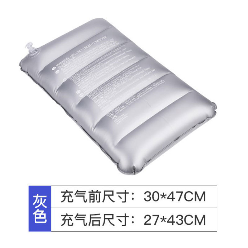 Picture of pvc flocking inflatable pillow large thick outdoor square pillow travel lunch break waist cushion beach leather pillow 85g
