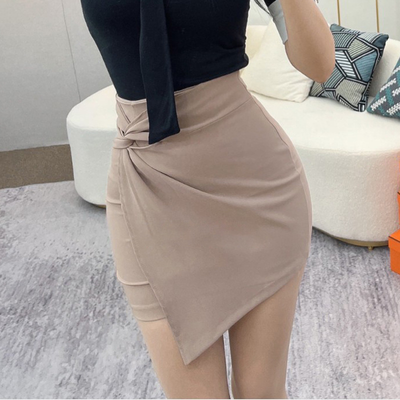 South Korea Dongdaemun New Unique High Waist Kink Stretch Hip Skirt se