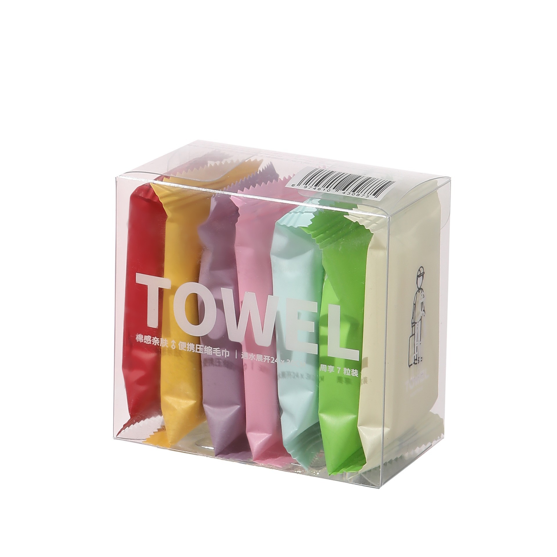 Picture of Compressed Towel Travel Pack Disposable Face Washing Towel Women's Compressed Small Square Towel Portable Pure Cotton Thickened Candy Cleansing Towel