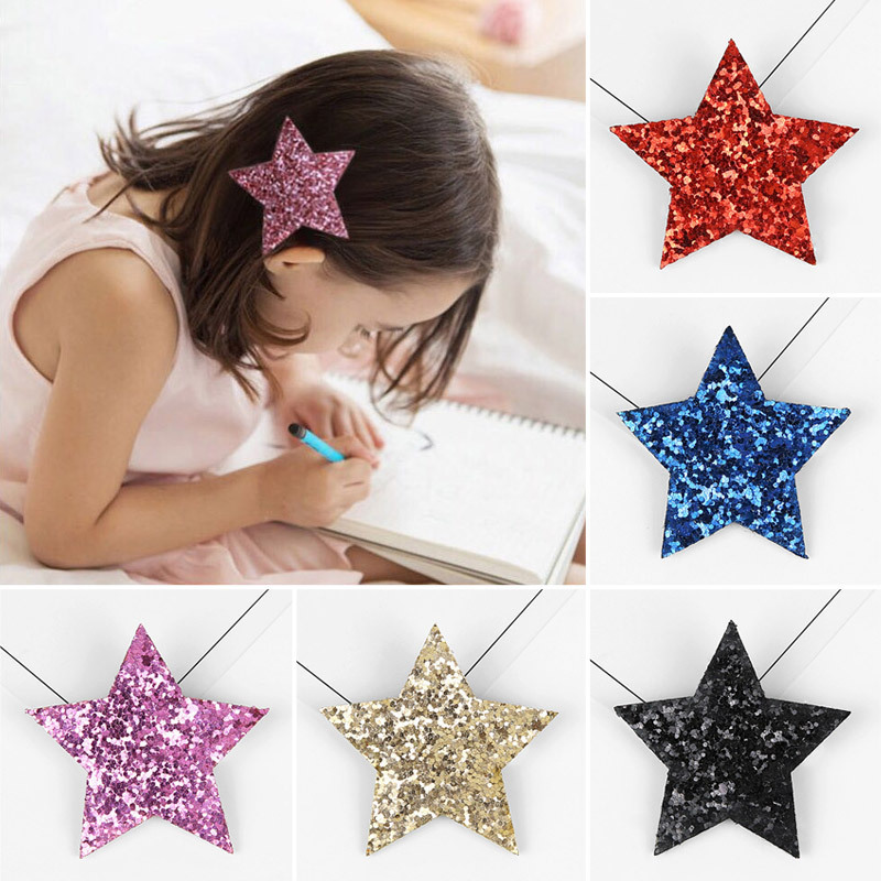South Korea Children's Cute Princess Fashion Hairpin Five-pointed Star Little Girl's Headwear Primary School Children's Side Clip Hairpin Hair Accessories
