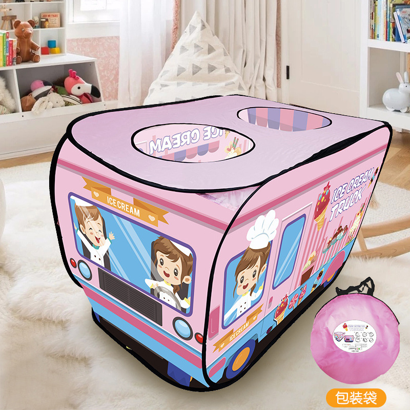 Picture of Children's cartoon bus indoor tent automatic pop-up skylight tent outdoor picnic toy Interactive Game House