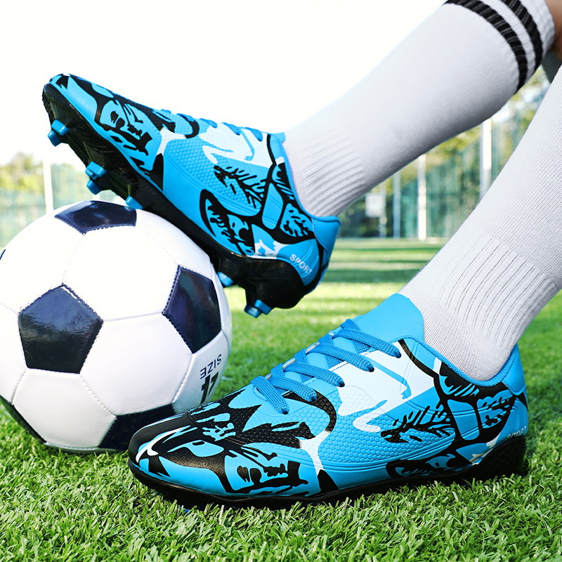 Football Shoes Low-top Leather Spikes Football sneaker Low-top Youth Training Shoes plus size Cross-border Wholesale