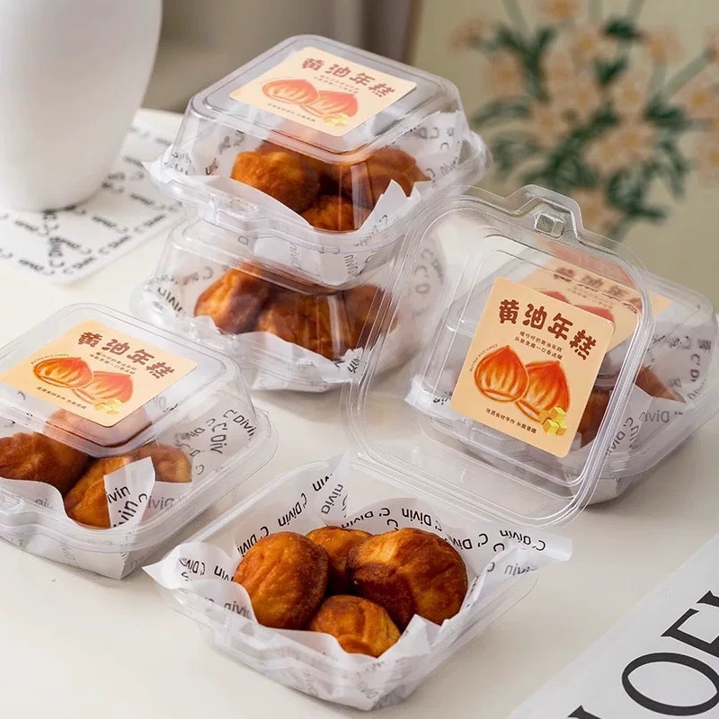 Net red butter rice cake packing box sesame potato 4 inch Basque tiramisu dessert cake box transparent baking box