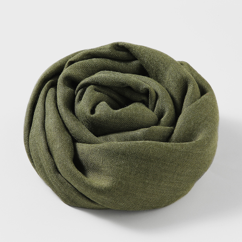 Picture of Solid Color Cotton and Linen Scarf Women's Artistic Sunscreen Scarf Scarf Beach Long Scarf Wholesale Japanese Scarf Advanced Sense