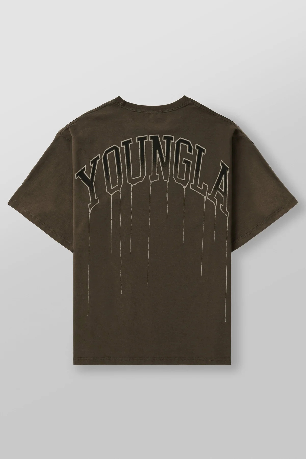 Picture of YOUNGLA Men's Oversized T-Shirt Cotton Round Neck Loose Short Sleeve Gym Sports Fitness T-Shirt 240 Fabric
