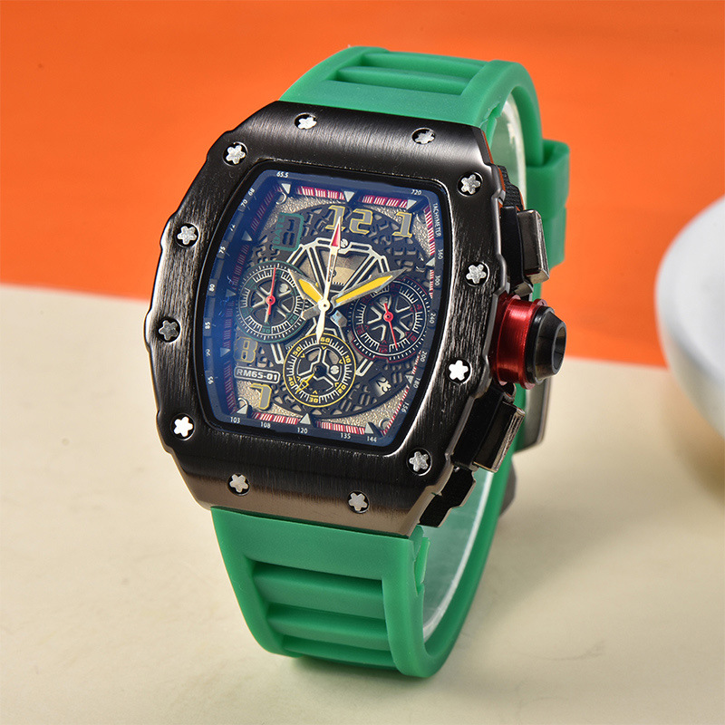 Picture of 2025 New Foreign Trade Men's Quartz Watch Multi-Functional Six-Pin Barrel-Shaped Fashion Hollow Business Watch Wholesale
