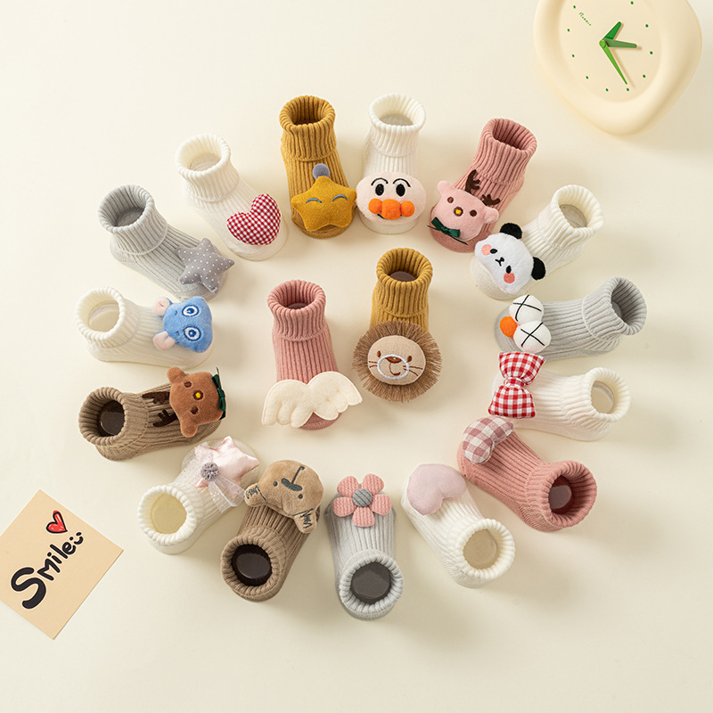Picture of Newborn baby socks class a cotton spring and autumn non-slip boys and girls baby cartoon doll tube floor socks wholesale 1