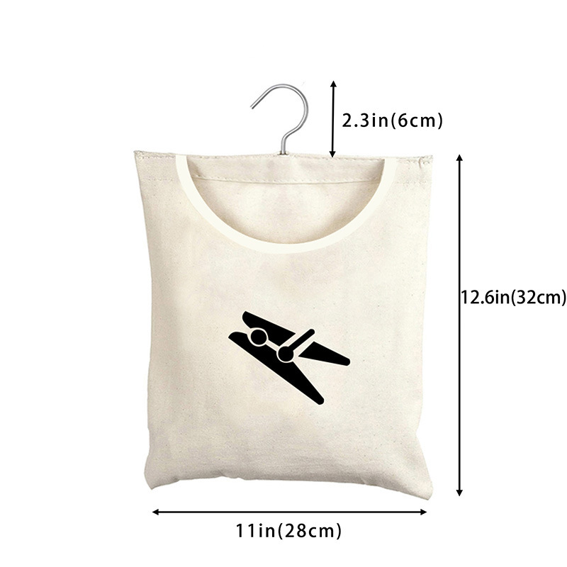 Picture of Cross-border Dirty Clothes Bag Hanging Pure Cotton Canvas Storage Basket Rotatable Laundry Basket Dirty Clothes Storage Bag Removable Washable