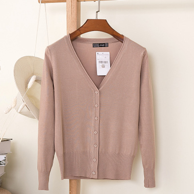 Picture of Foreign trade export spring and autumn loose sweater sweater top women's cardigan thin spring and autumn long sleeve coat