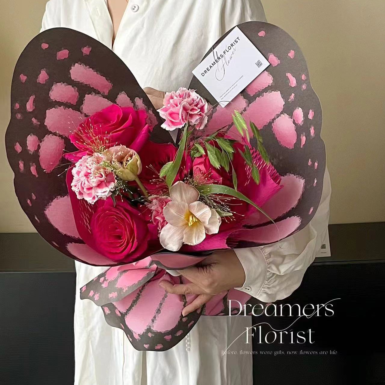 Mother's Day Butterfly Colored Butterfly Fenghua Paper Bag Flower Paper Flower Flower Gift diy Small Fresh Flowers Packaging Materials