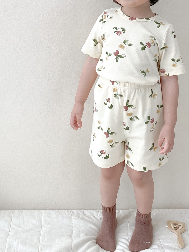Picture of Xg Summer Cross-Border Popular Kidsren's Home Clothes Kidsren's Pajamas Set Pure Cotton Short-Sleeved Suit for Small and Medium-Sized Kidsren