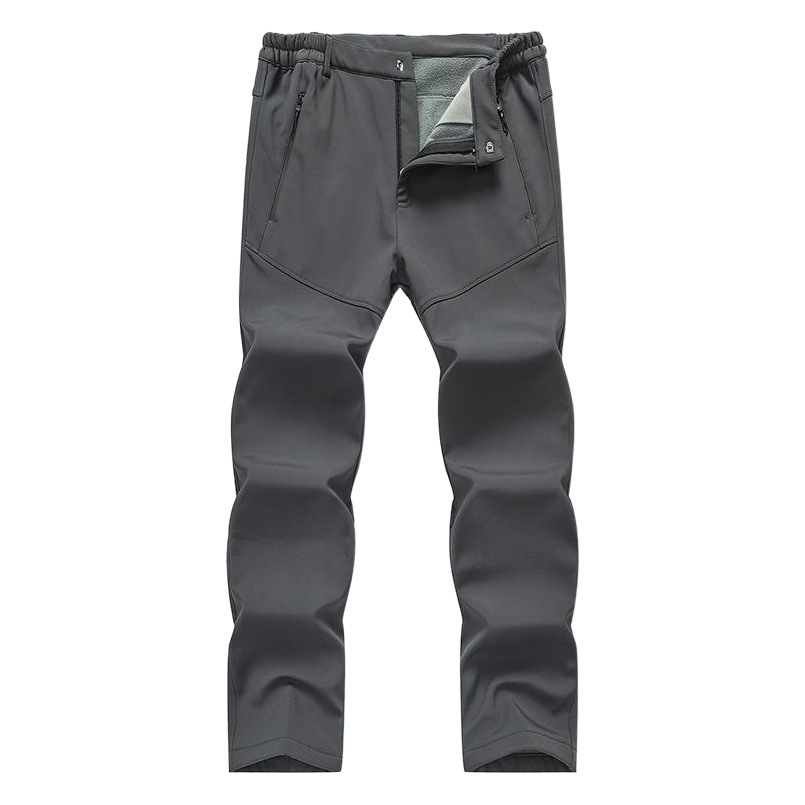 Outdoor Softshell Pants, Men's Fleece-Lined Thickened Warm Hiking Pants, Extra Large Size, Windproof and Wear-Resistant Trekking Pants