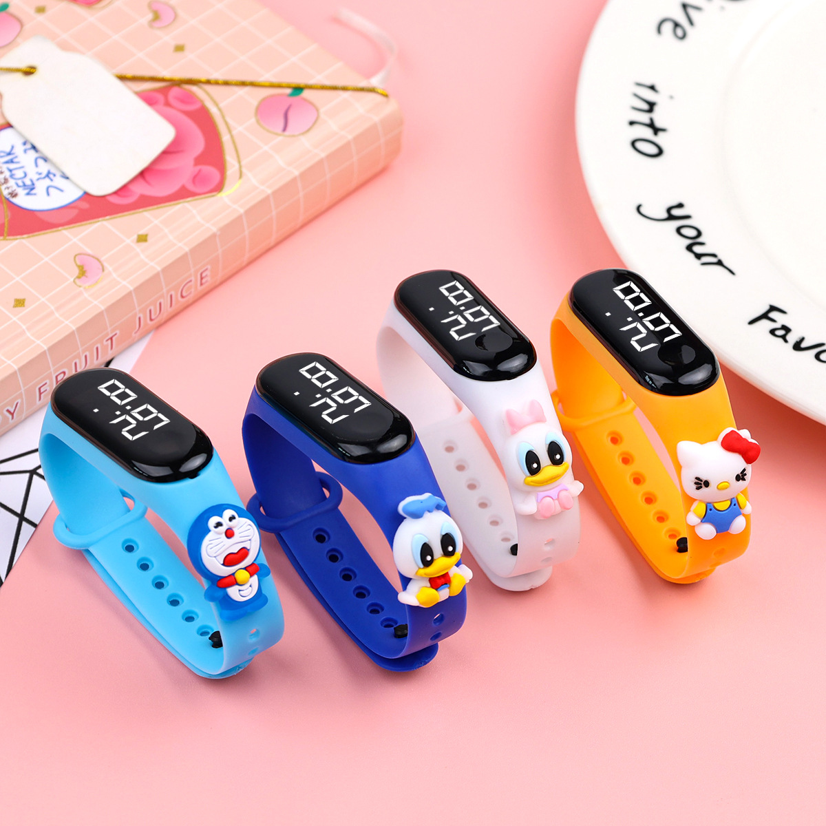 Picture of Live Hot Selling Primary School Students' Anime Bracelet LED Sticker Doll Electronic Watch Boys and Girls Waterproof Touch Watch