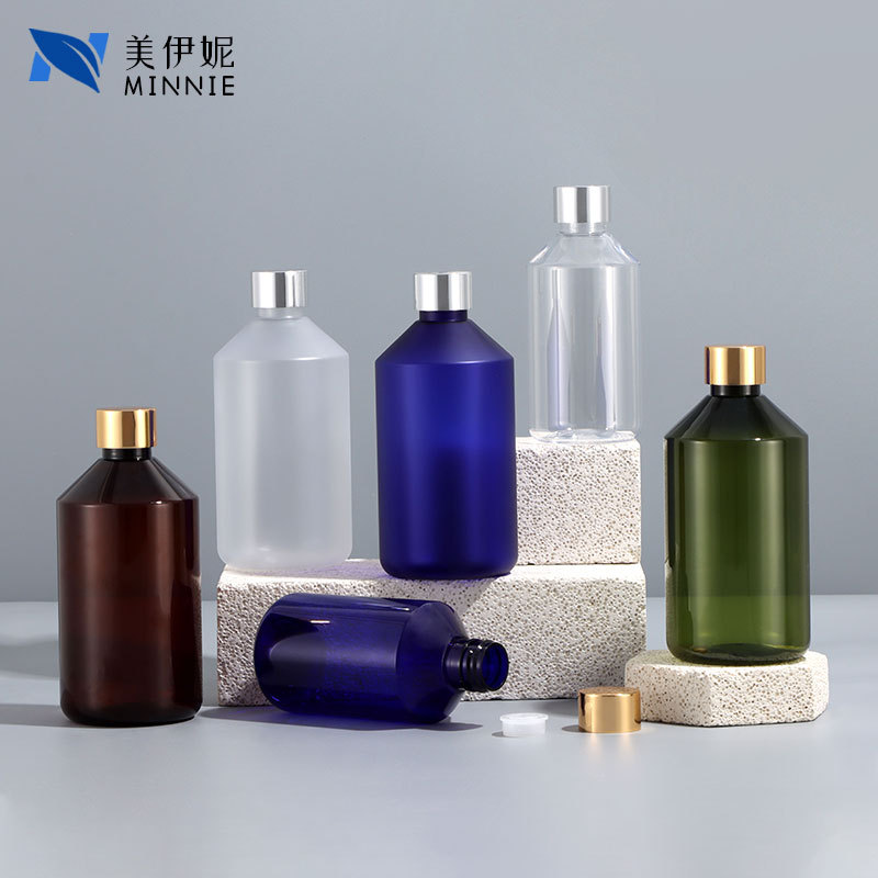 500mlpet plastic transparent oblique shoulder body milk bottle pure Dew wash and care 300ml skin care products cosmetic bottle