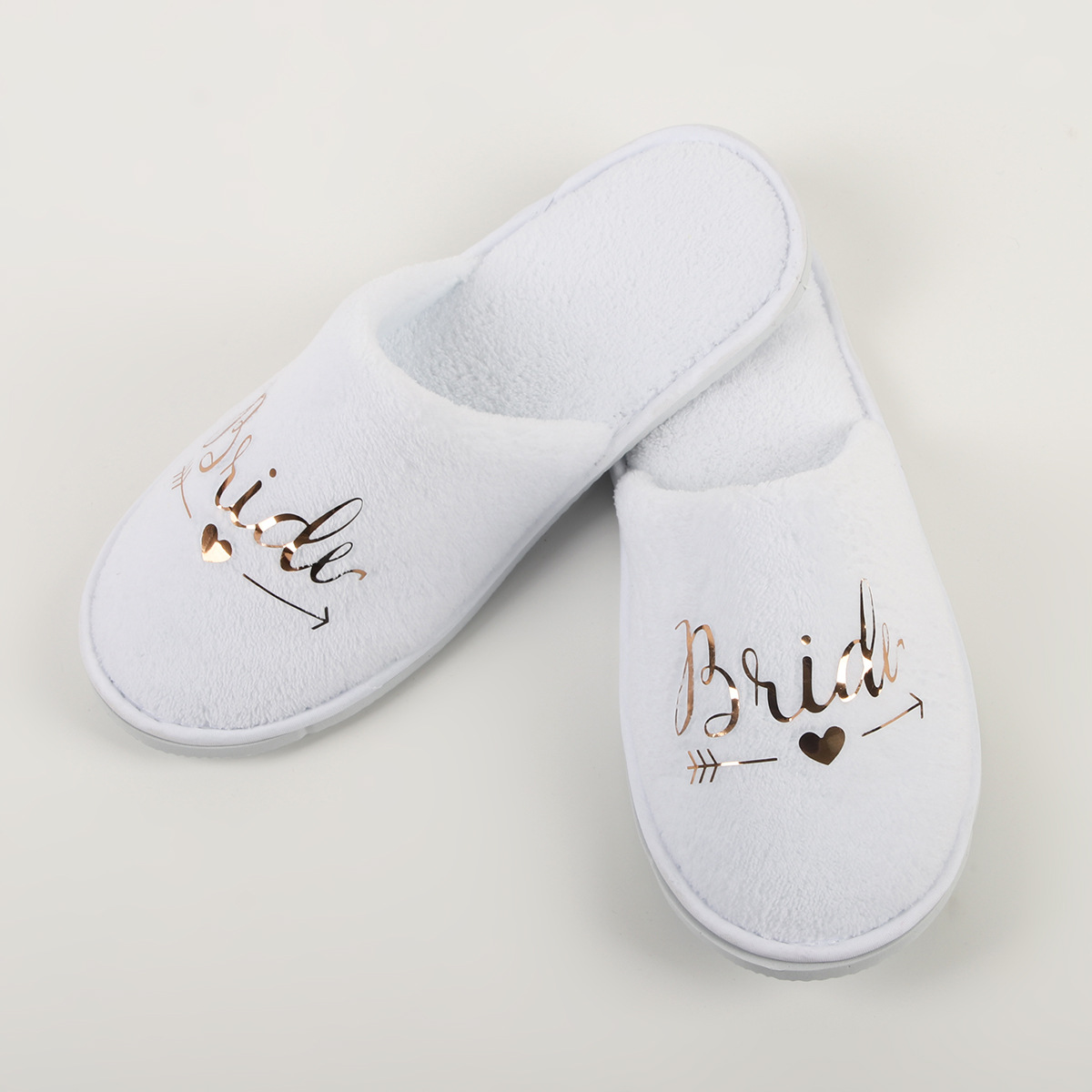 Picture of Wedding Pajamas Party Slippers Gold English Bronzing Letters Bride Bridesmaid Wholesale