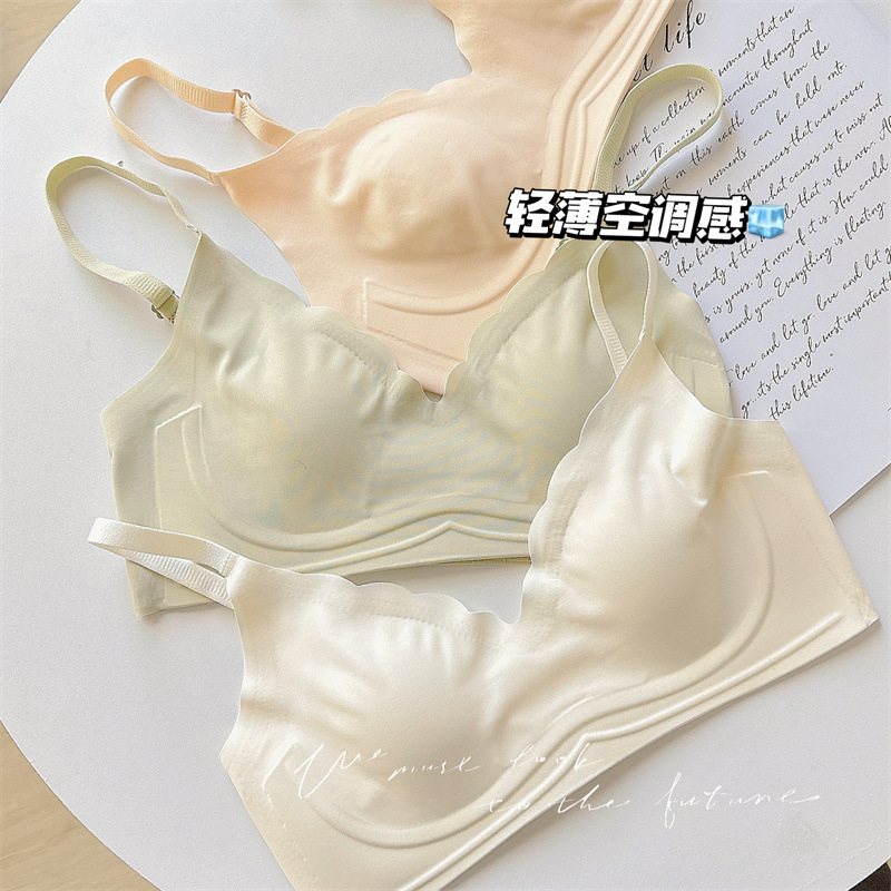 Picture of Slimming 5.00kg Big Chest Small Chest Underwear Women's Thin Summer Soft Support Anti-sagging Non-marking Rabbit Ear Bra