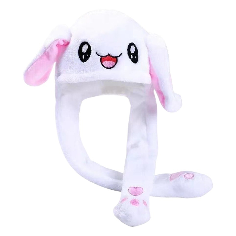 Shake the sound of the same luminous rabbit hat ears can move the rabbit rabbit hat Net red with the same cute plush warm hat