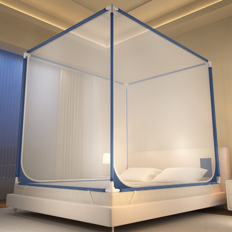Picture of Class A Mosquito Net Household Bedroom Three-door New Bracket Tattoo Children's Anti-fall Anti-drop Bed Fully Surrounded Bottomless 1.8