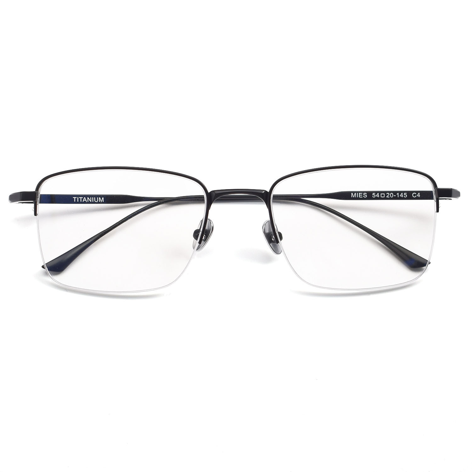 Picture of Gao Qilan same style MIES pure titanium square frame gold silk glasses frame Shenzhen wholesale business casual half frame glasses frame
