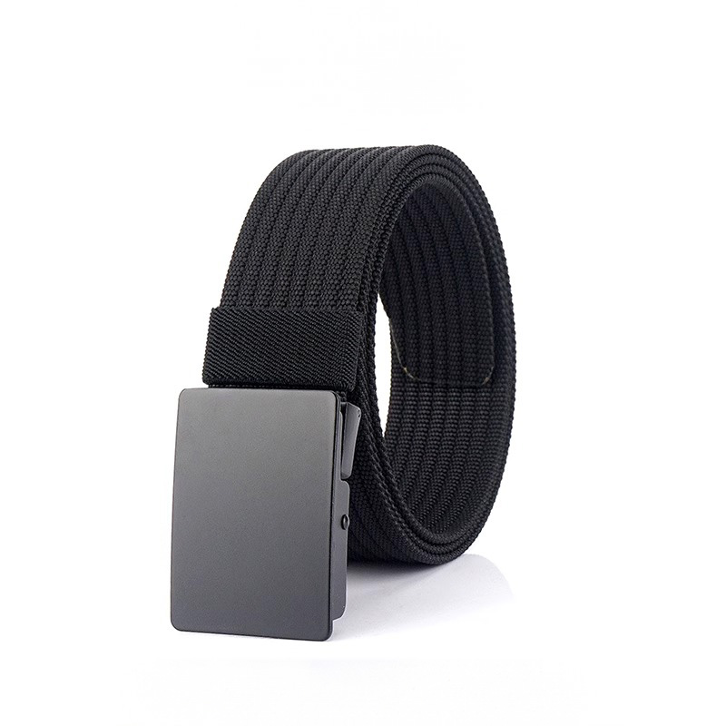 Japanese Muji Men's Canvas Belt Woven Smooth Buckle Versatile Nylon Belt Simple Thickened Non-Hole Pants