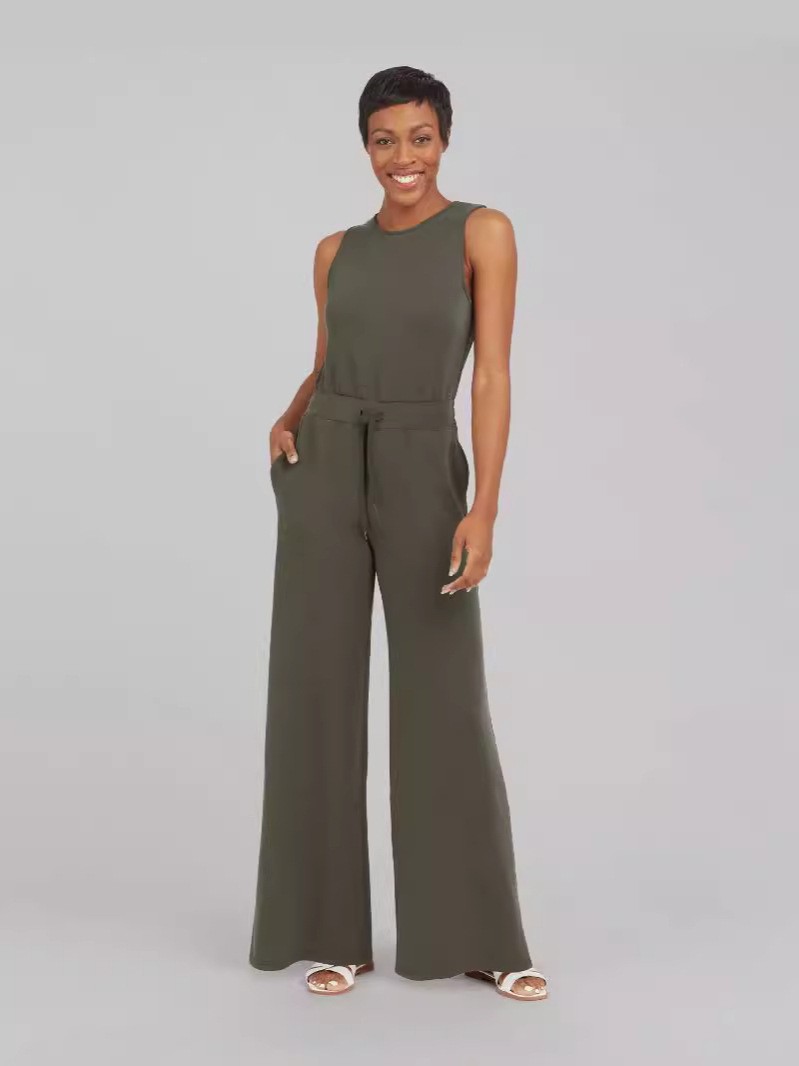Picture of 2023 Spring and Summer New Versatile European and American Fashion Slim Casual Women's Sleeveless Pure Color Work Clothing Pants Jumpsuits