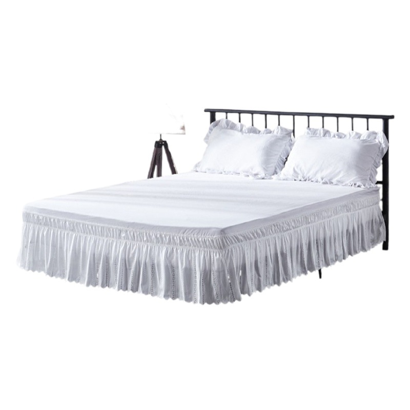 Cross-border elastic bed skirt single double bed pleated bedspread bedside skirt Lace bed skirt 14.5 in