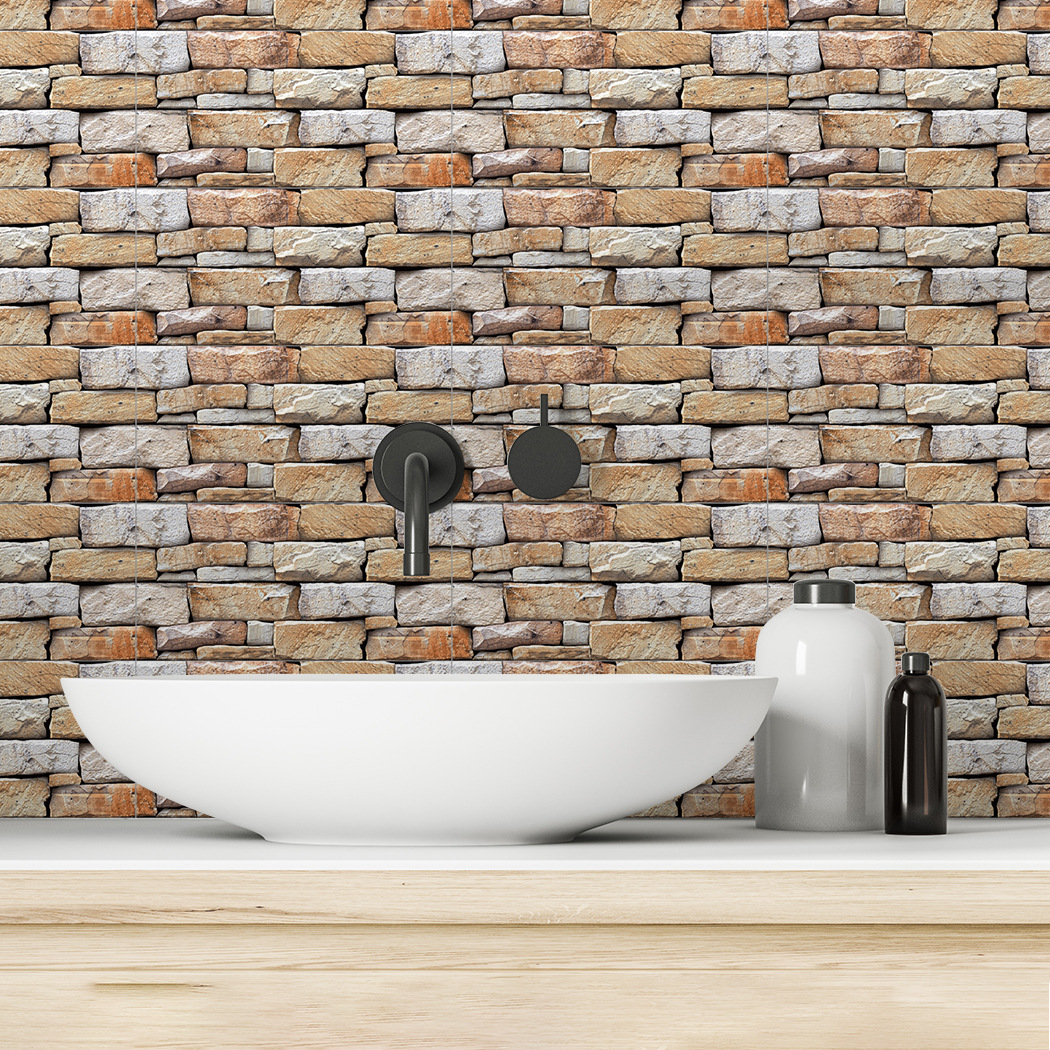Rough wall hale and hearty style tile wall sticker imitating brick living room and bedroom home decorations TS003