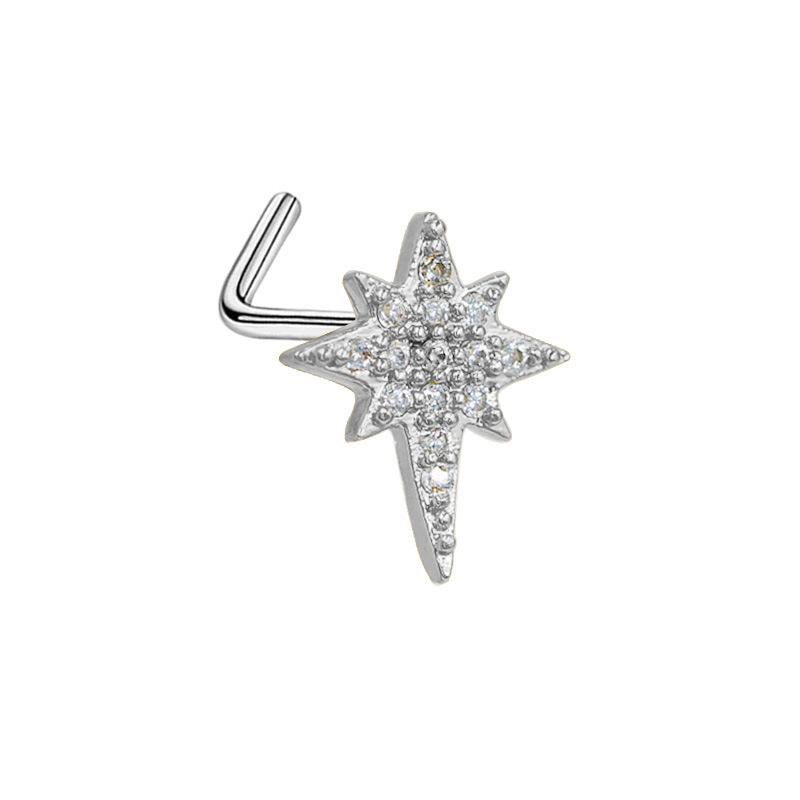 Picture of Gabe Europe and the United States cross-border heart pendant zircon puncture nose nail bee nose ring L rod nose nail puncture factory outlet