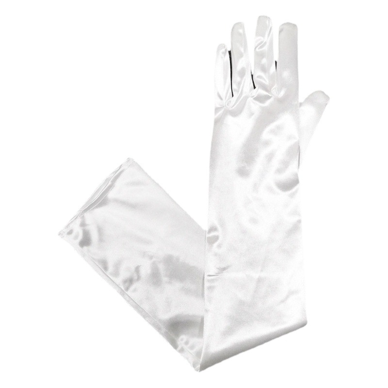 Satin Gloves Extended Gown Satin Wedding Performance Prom Costume Accessories Etiquette Multicolor Elbow Spandex Evening Dress