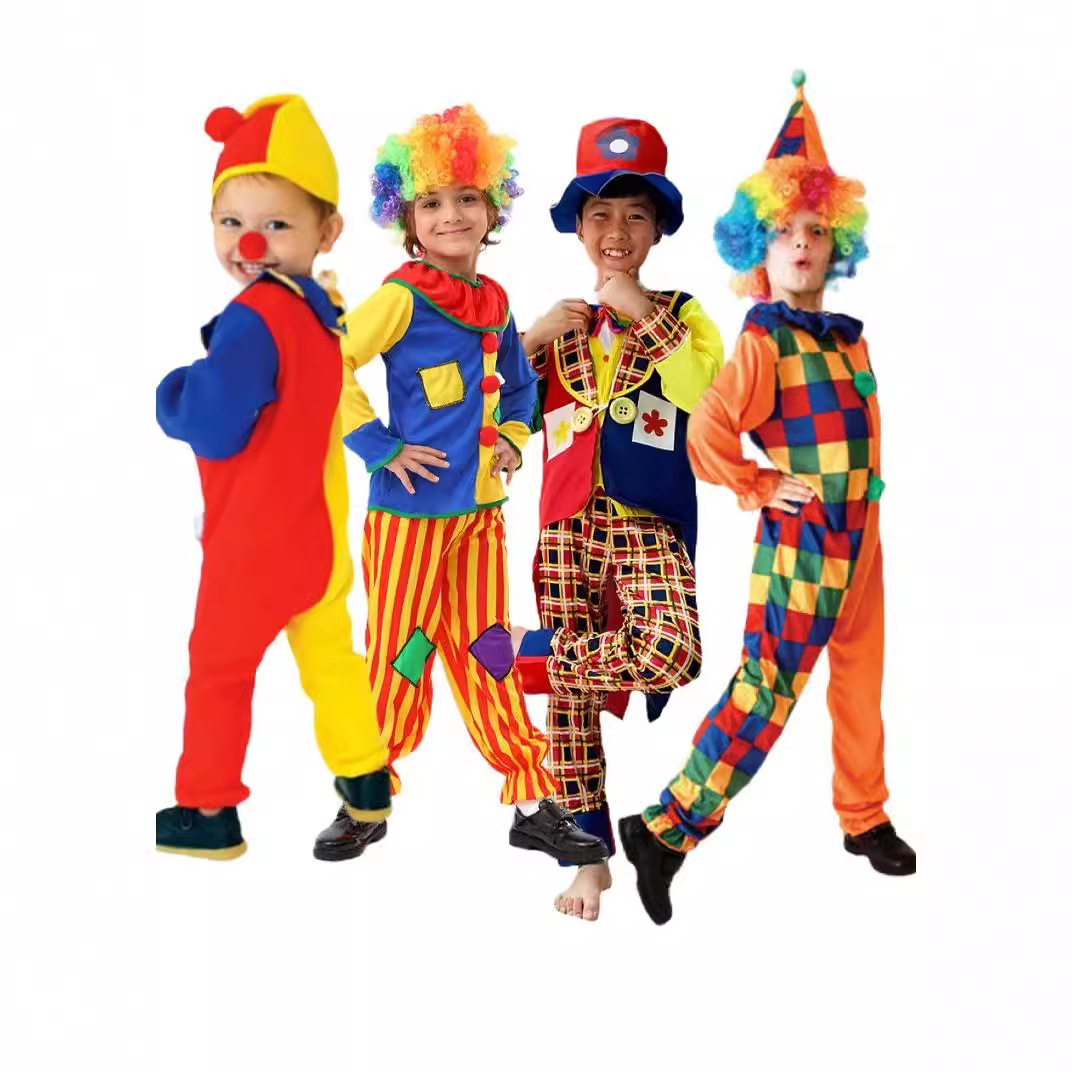 Halloween Kindergarten Performance Costume Baby Masquerade Costume Kids Clown Clothes Playful Clown Costume