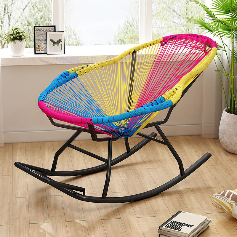 Outdoor courtyard rainbow rocker lounge chair new rainbow rocker balcony leisure arhat bed