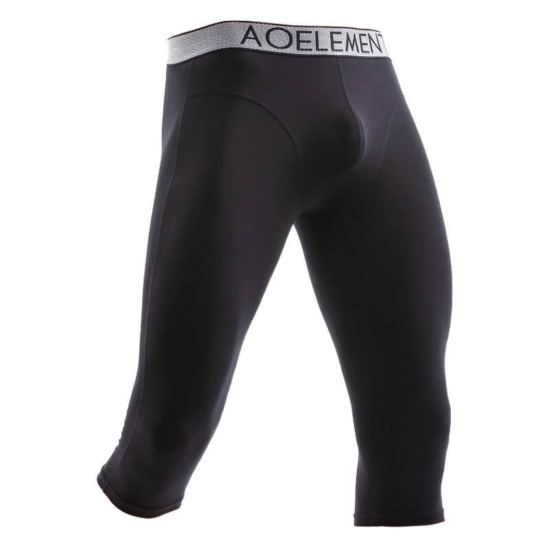 Men's Anti-wear Leg Sports Long Leg Panties Cropped Pants Summer Quick-drying Men's Boxers Running Long Boxers
