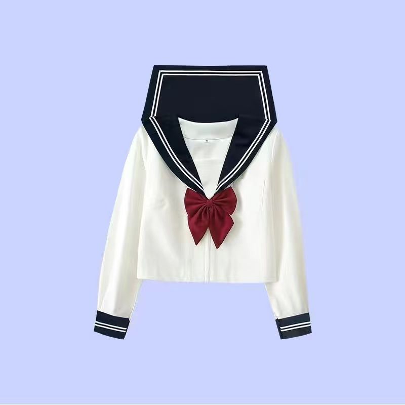 Picture of Original JK basic campus cartoon uniform suit white two-book college style school supply sense sailor suit female school uniform