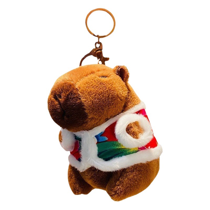 Internet celebrity boutique schoolbag ornaments capabala capybara pendant creative car keychain plush doll batch