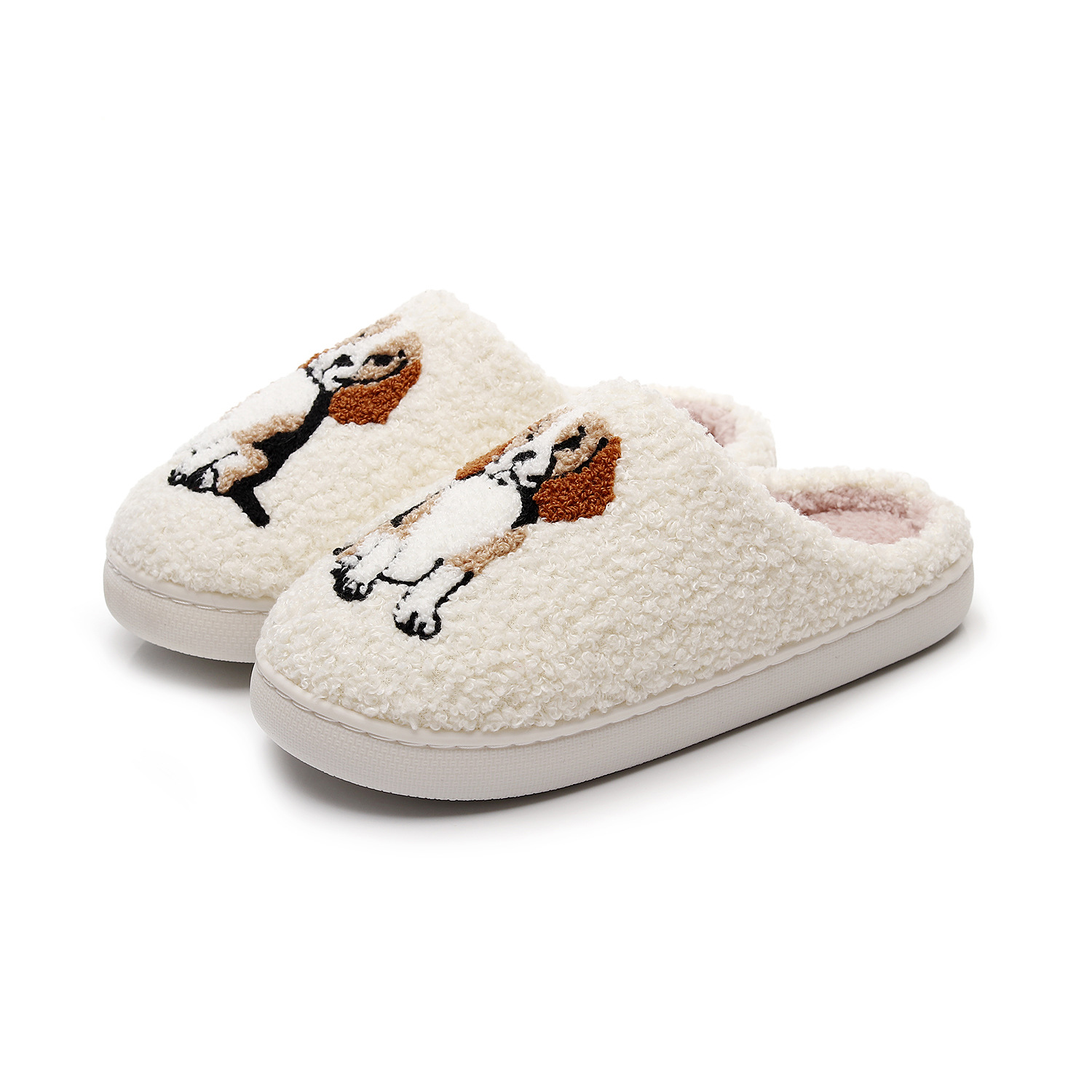 New Beagle Cotton Slippers for Women at Home Indoor Winter Warm Fur Slippers for Men and Women Cute Pet Dog Slippers