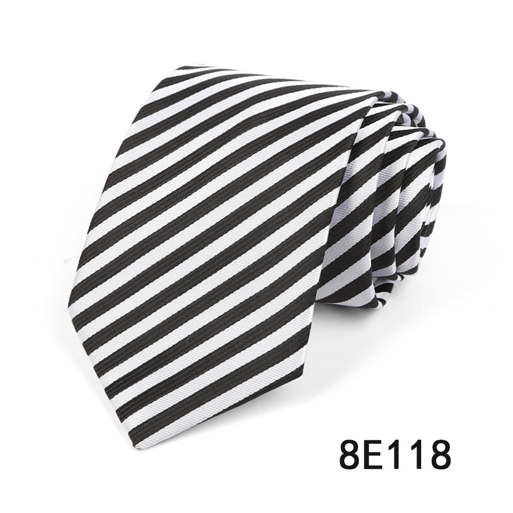 Picture of Men's Tie Business Casual Stripesd Tie 8cm Polyester Jacquard Embroider Print Tie Wholesale Formal Wear
