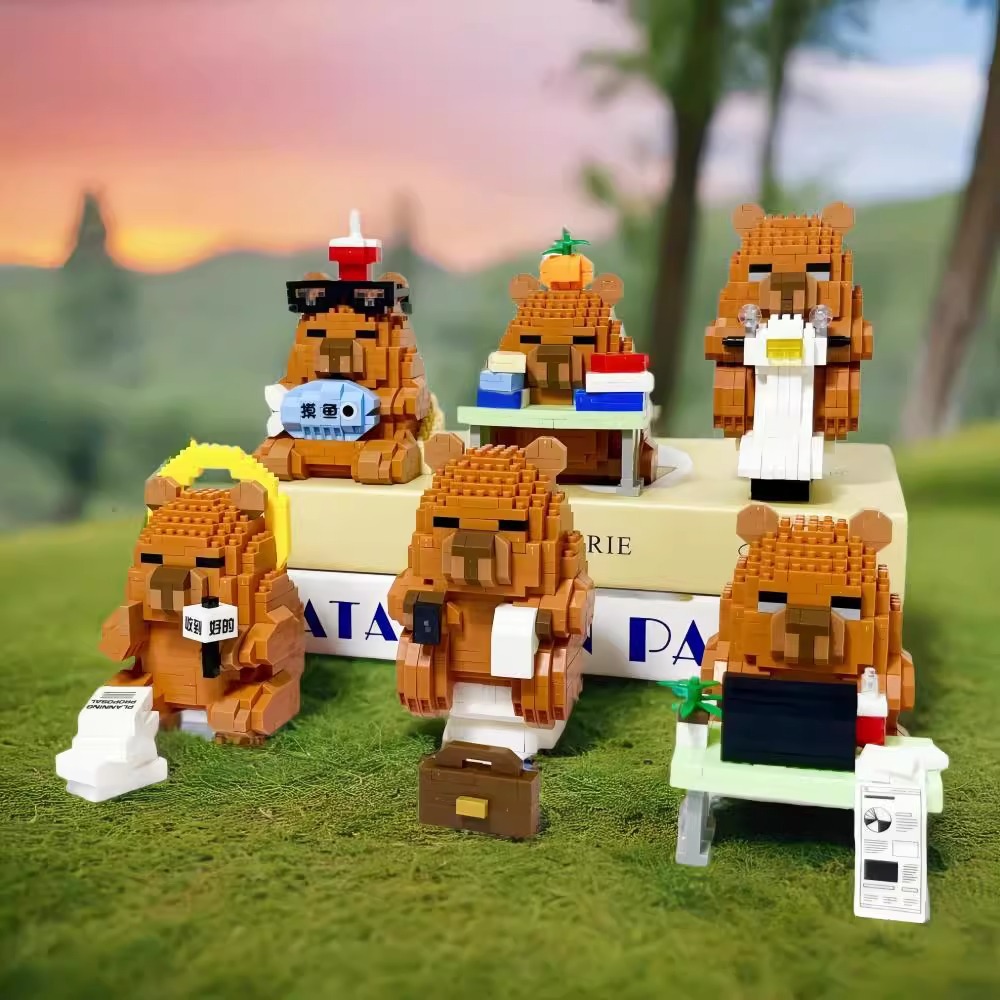 Wholesale Worker Buddhist Capybara Water Capybara Building Blocks Creative Gift Ornaments Educational Assembly Toys Gifts