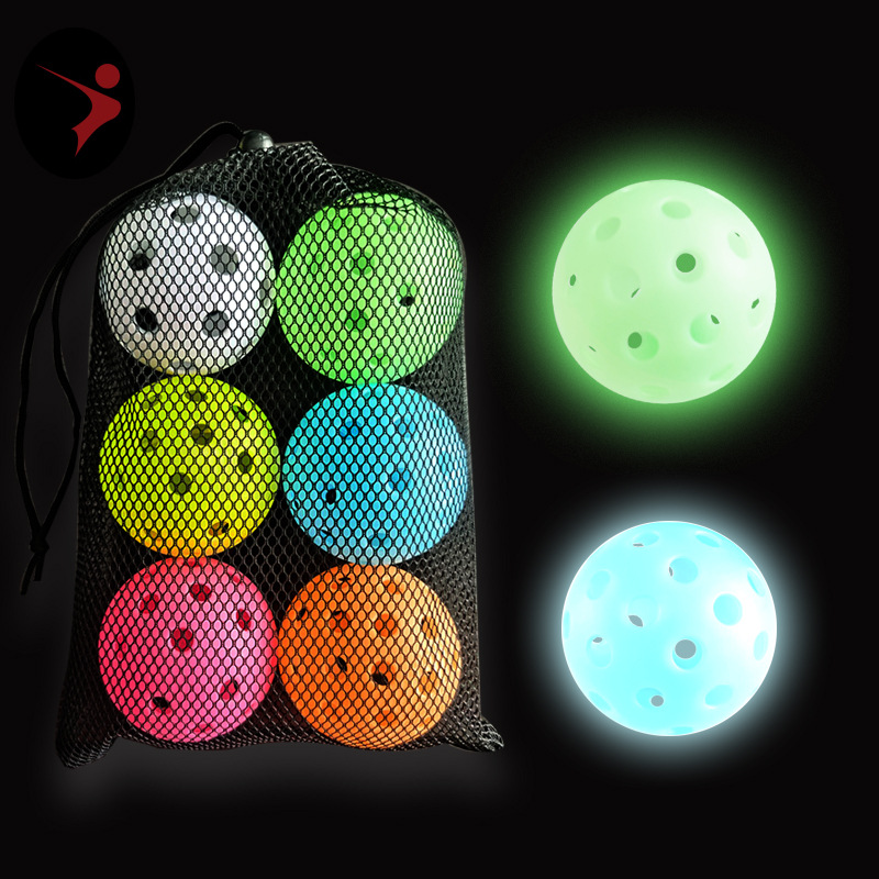 Picture of Cross-border hot selling luminous pick luminous ball Net luminous pick ball 40-hole PE hole Ball 6 pcs/bag factory direct sales