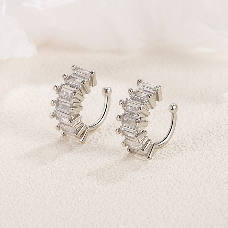 Temperament rectangular irregular ear bone clip without ear hole female cool personality ear bone ear clip 2022 new fashion earrings