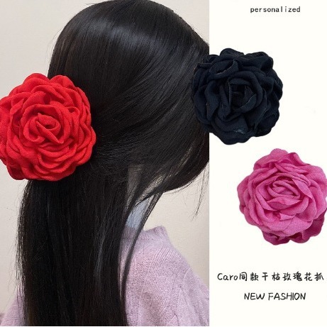 High version! Caro Same Style Dry Rose Grab Clip Back Head Hairpin Ins Blogger Shark Clip Hair Accessories for Women