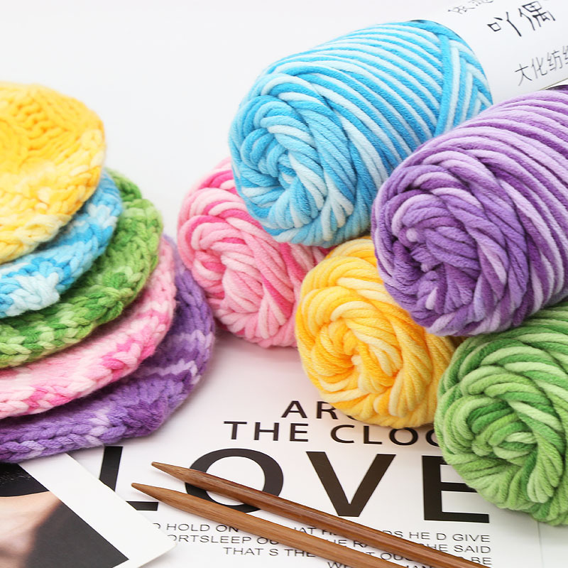 8 strands of lover cotton handmade diy woven for boyfriend women's self-woven scarf wool ball thick thread ball milk cotton material bag