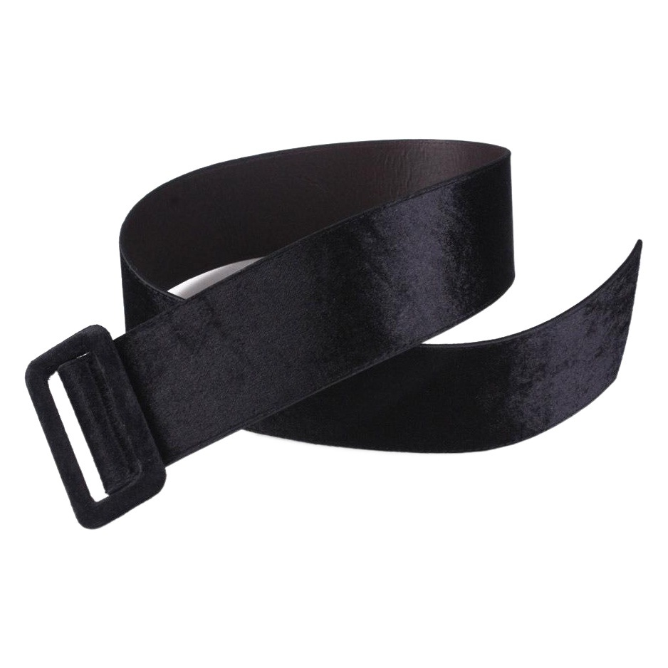 Velvet Wide Black Belt Women's Decorative Matching Skirt Coat Belt Korean Style Non-Porous Velvet Cloth Waistband